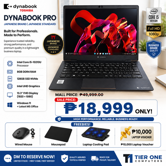 Toshiba DynaBook Pro | i5 10th Gen | 8GB RAM | 256GB SSD | 13.3 FHD Display