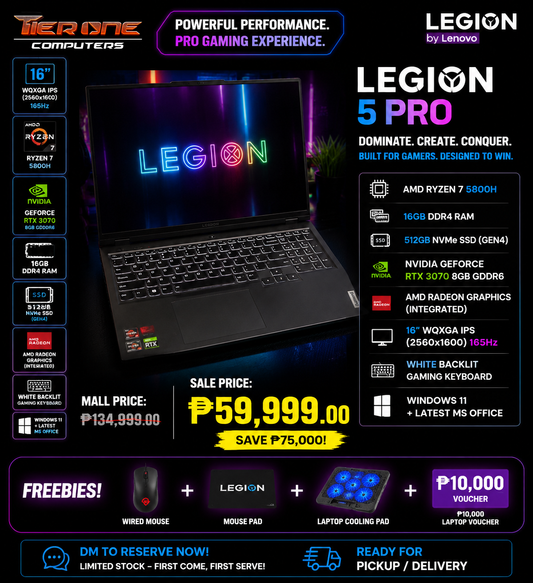 LENOVO LEGION 5 PRO | Ryzen 7 | 16GB RAM | 512GB SSD | RTX 3070