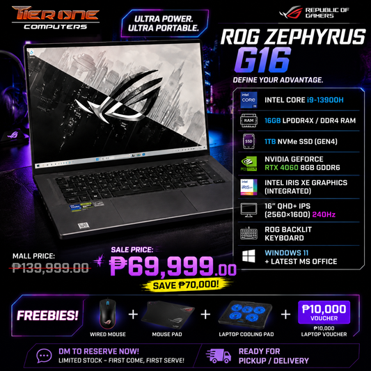 ASUS ROG ZEPHYRUS G16 | i9 13th Gen | 16GB RAM | 1TB SSD | RTX 4060