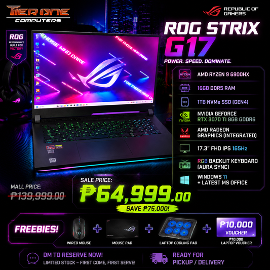ASUS ROG STRIX G17 | Ryzen 9 | 16GB RAM | 1TB SSD | RTX 3070Ti
