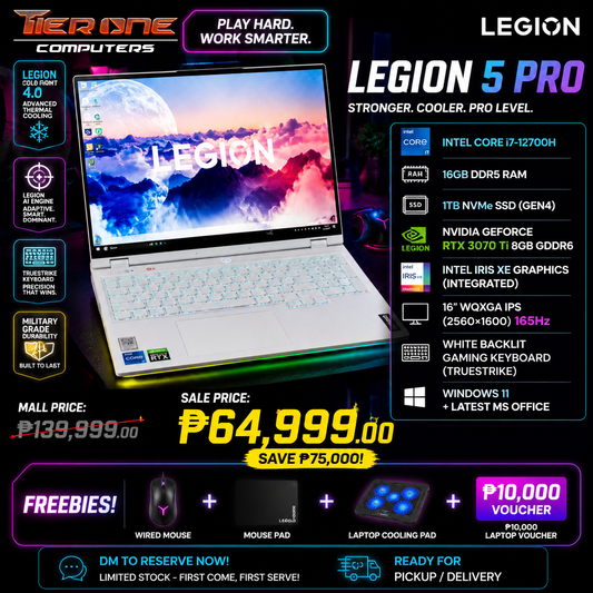 LENOVO LEGION 5 PRO | i7 12th Gen | 16GB RAM | 1TB SSD | RTX 3070Ti