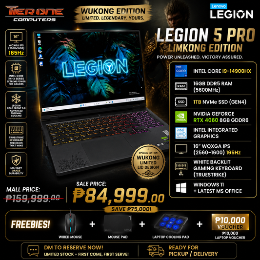 LENOVO LEGION 5 PRO (WUKONG EDITION) | i9 14th Gen | 16GB RAM | 1TB SSD | RTX 4060