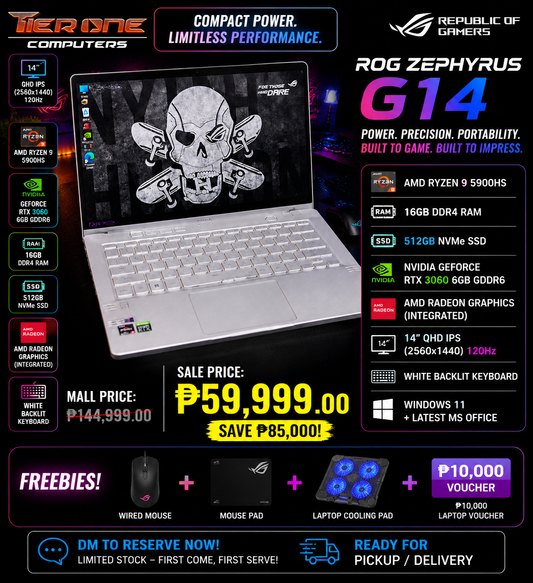 ASUS ROG ZEPHYRUS G14 | Ryzen 9 | 16GB RAM | 512GB SSD | RTX 3060