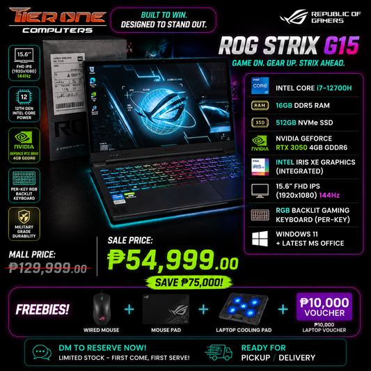 ASUS ROG STRIX G15 | i7 12th Gen | 16GB RAM | 512GB SSD | RTX 3050