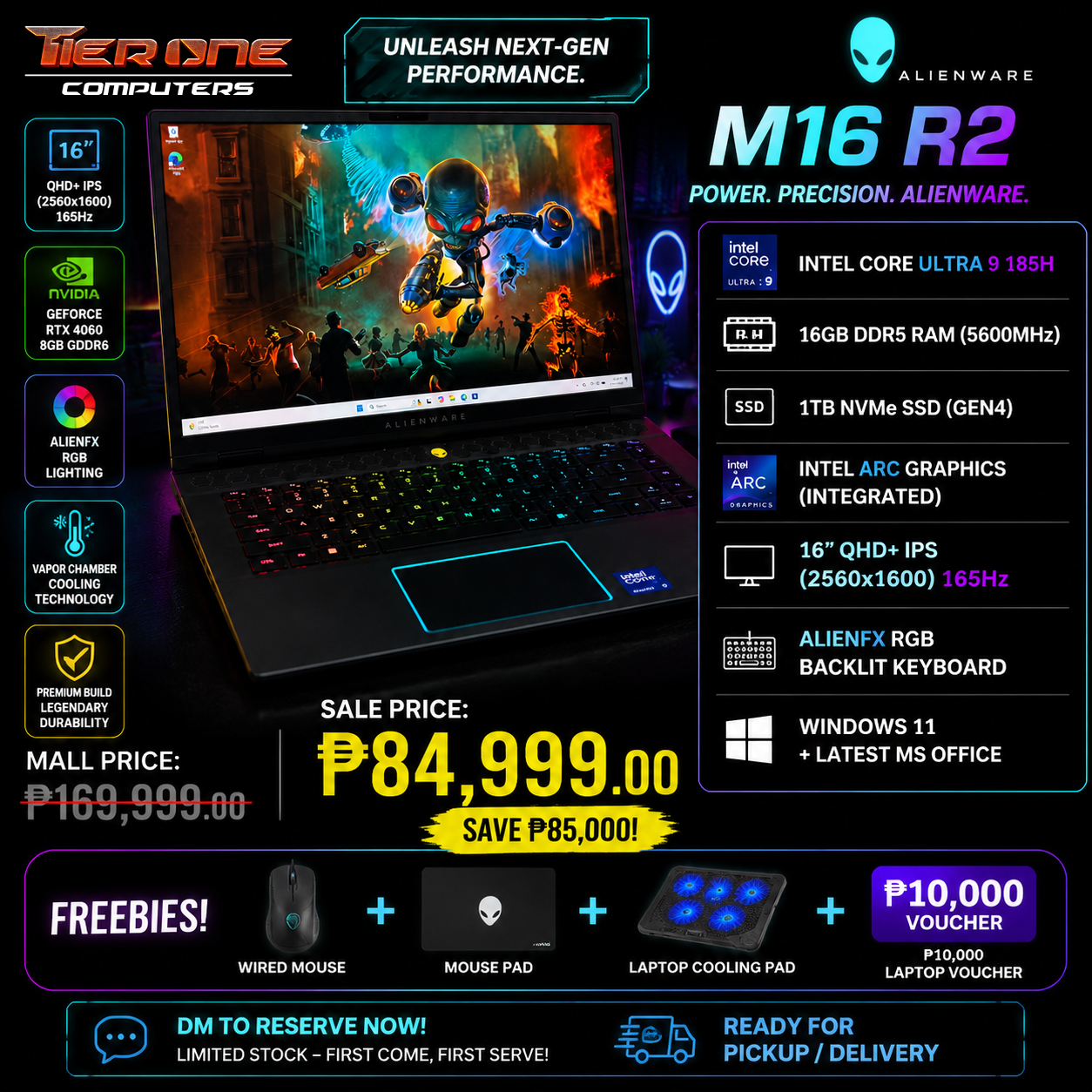 ALIENWARE M16 R2 | Intel Ultra 9 | 16GB RAM | 1TB SSD | RTX 4060