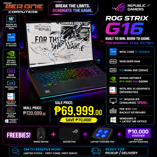 ASUS ROG STRIX G16 | i7 13th Gen | 16GB RAM | 1TB SSD | RTX 4060