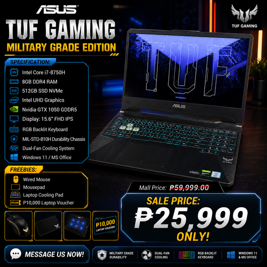 ASUS TUF | Intel Core i7 | 8GB RAM | 512GB SSD | GTX 1050