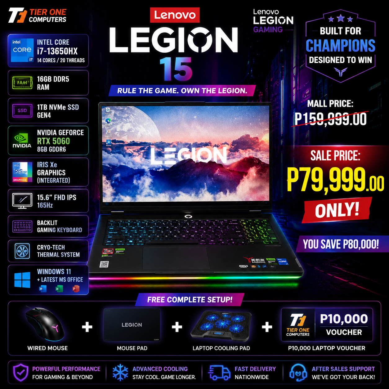 LENOVO LEGION 15 | i7 13th Gen | 16GB RAM | 1TB SSD | RTX 5060