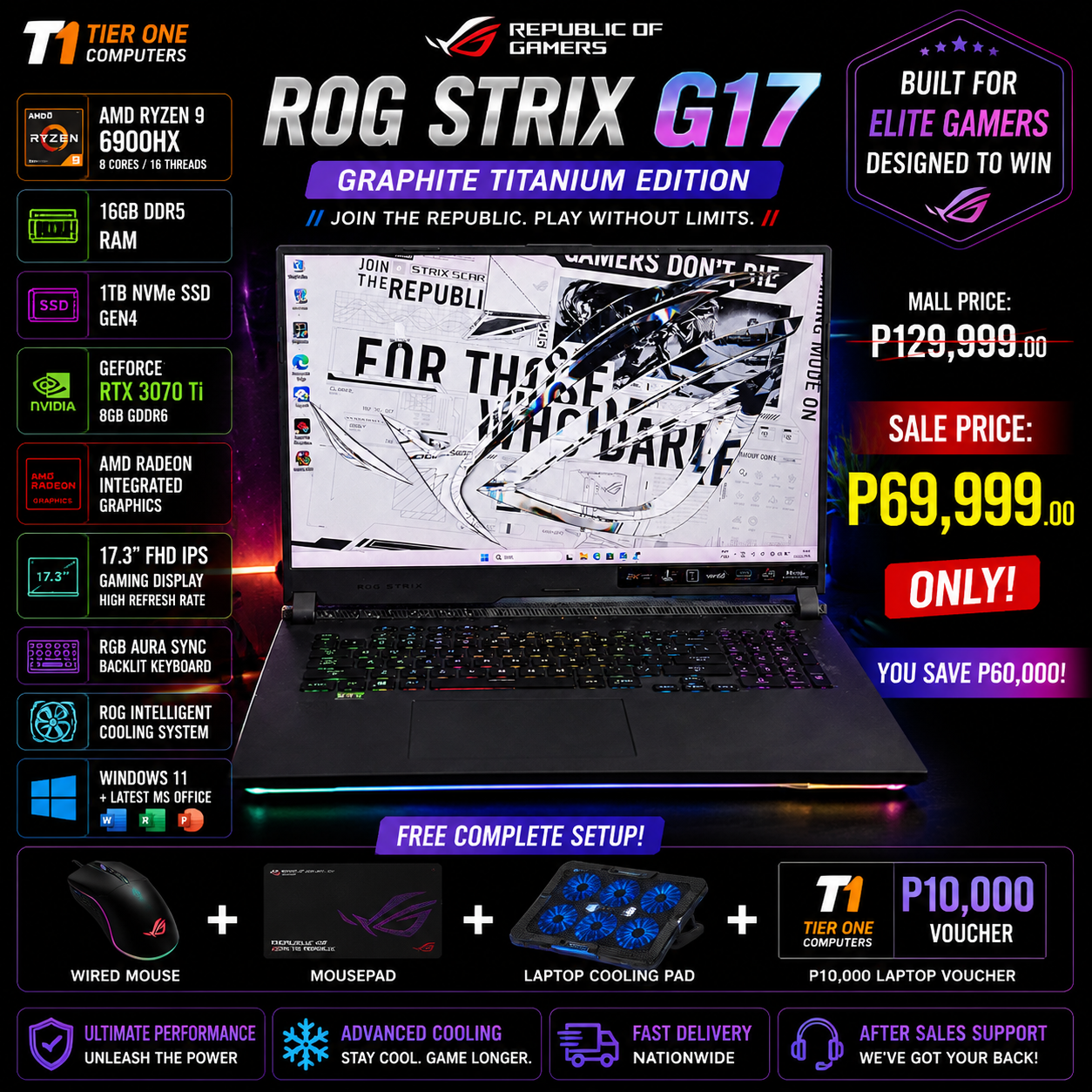 ROG STRIX G17 | Ryzen 9 | 16G BRAM | 1TB SSD | RTX 3070Ti