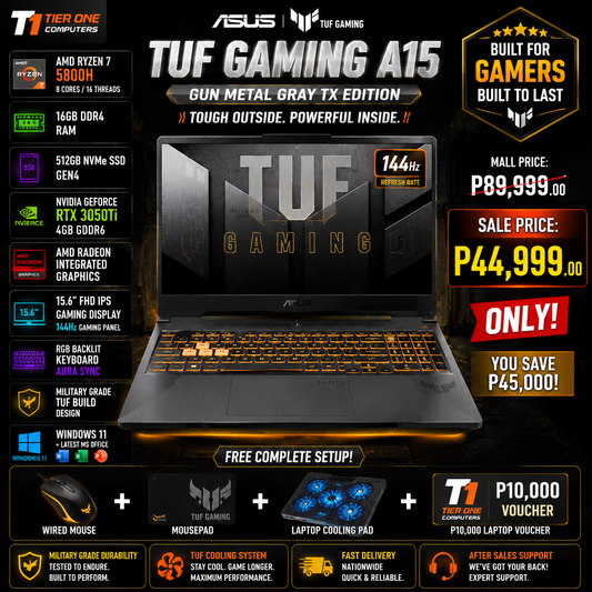 ASUS TUF A15 | Ryzen 7 | 16GB RAM | 512GB SSD | RTX 3050Ti