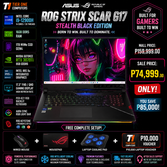 ROG STRIX SCAR G17 | i9 12th Gen | 16GB RAM | 1TB SSD | RTX 3070Ti