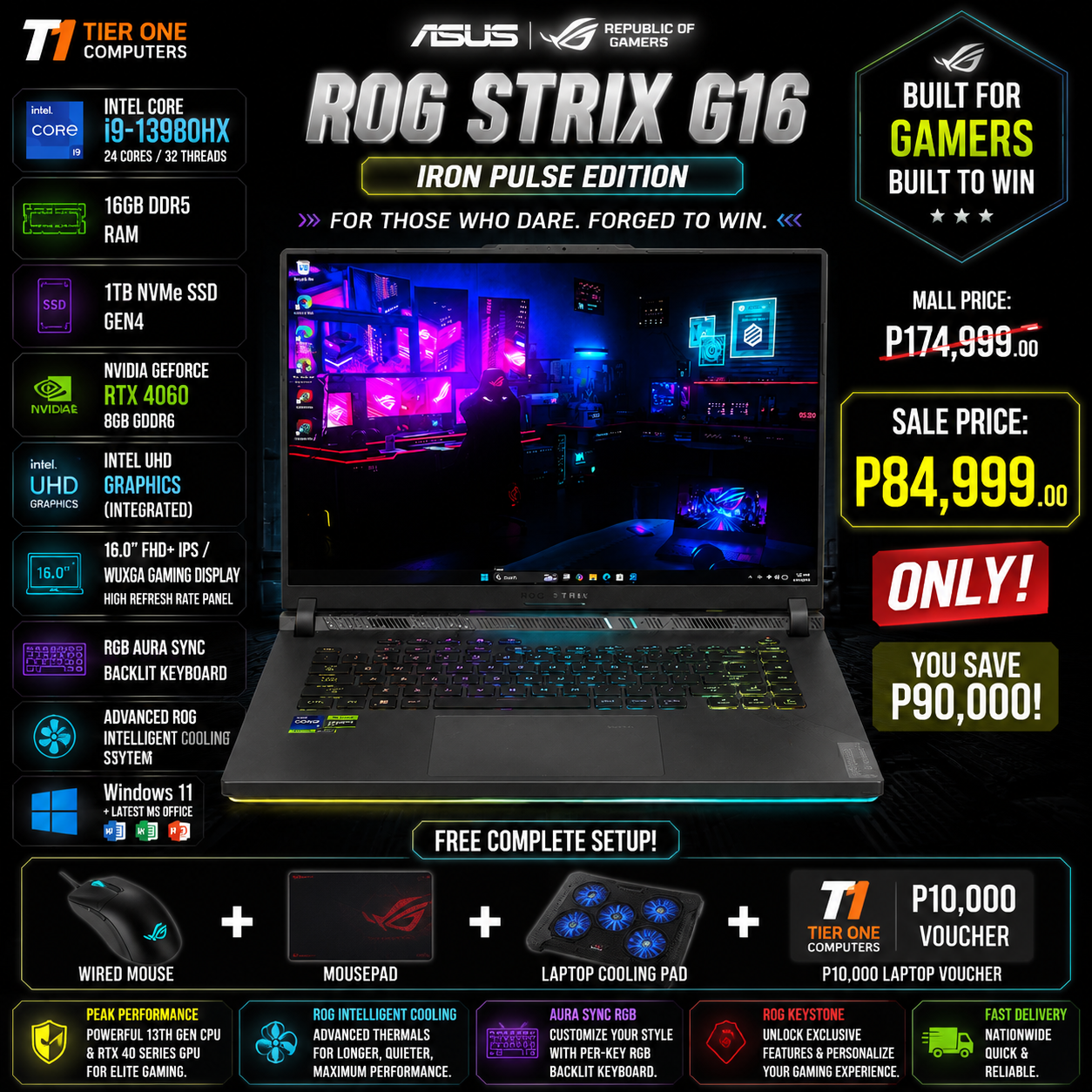 ROG STRIX G16 | i9 13th Gen | 16GB RAM | 1TB SSD | RTX 4060