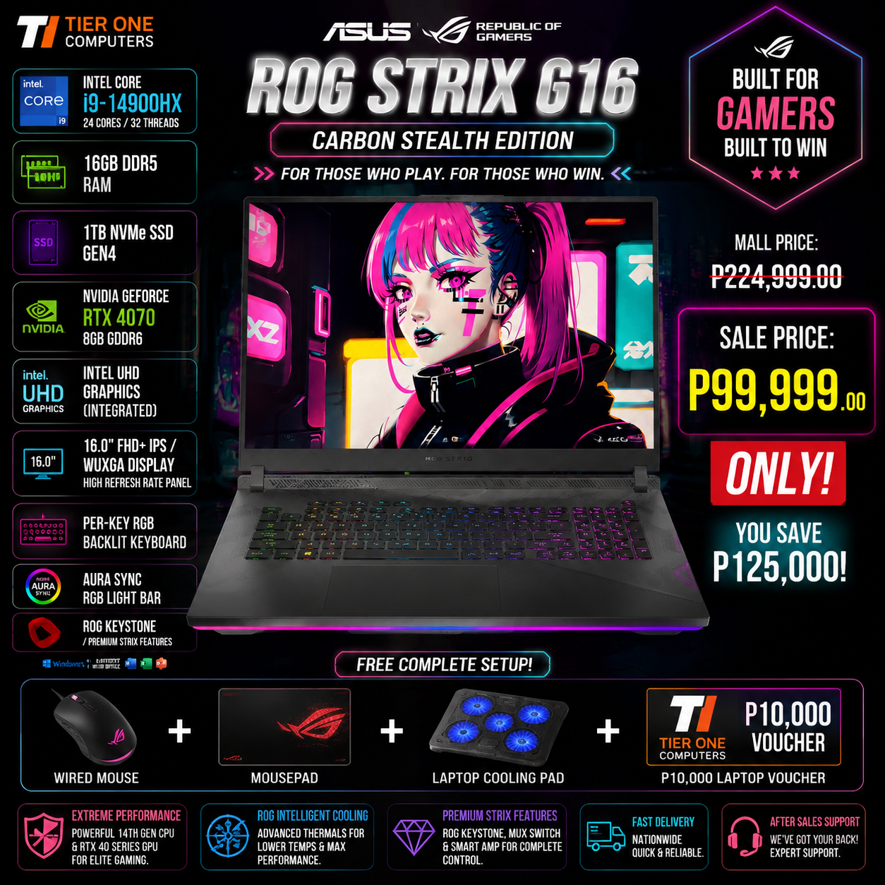 ROG STRIX G16 | i9 14th Gen | 16GB RAM | 1TB SSD | RTX 4070