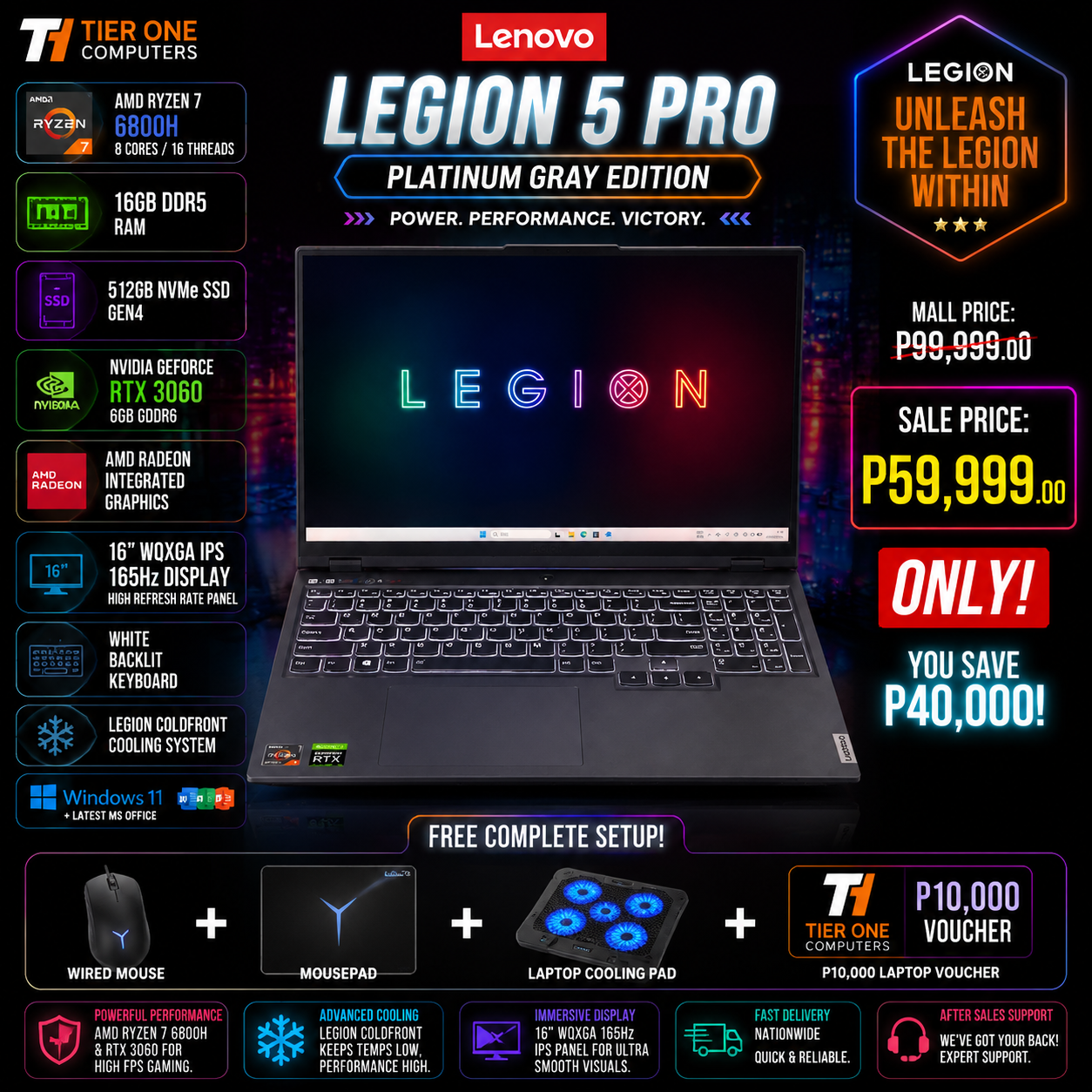 LENOVO LEGION 5 PRO | Ryzen 7 | 16GB RAM | 512GB SSD | RTX 3060