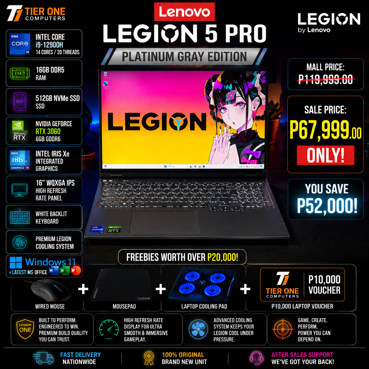 LENOVO LEGION 5 PRO | i9 12th Gen | 16GB RAM | 512GB SSD | RTX 3060