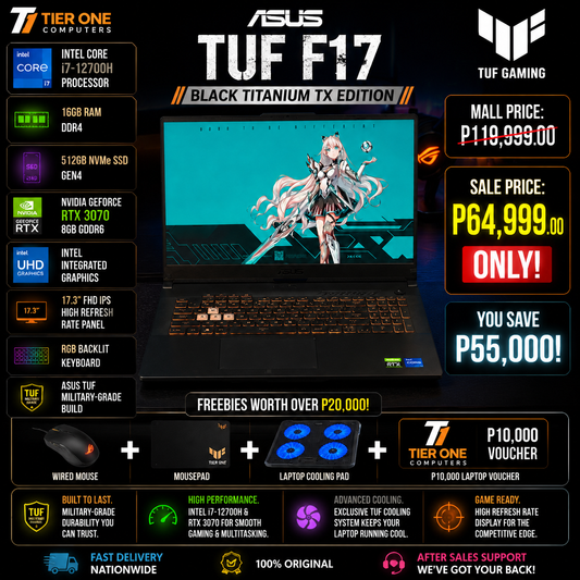 ASUS TUF F17 | i7 12th Gen | 16GB RAM | 512GB SSD | RTX 3070