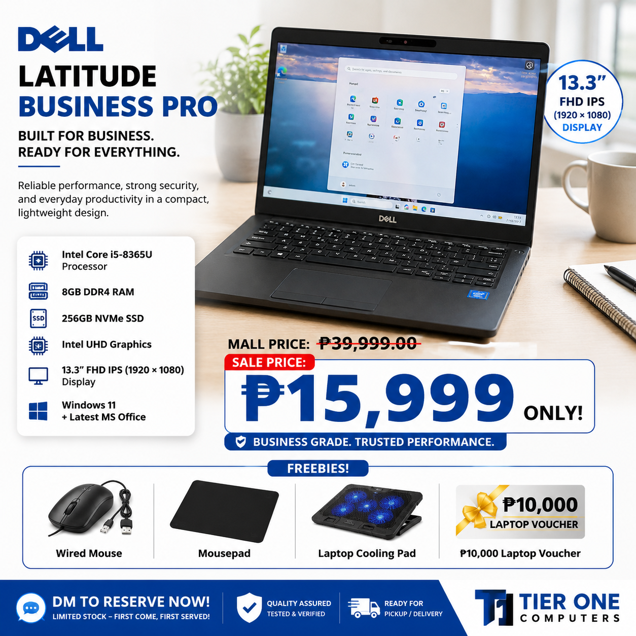 Dell Latitude Business Pro | Intel Core i5 | 8GB RAM | 256GB SSD | 13.3" Display