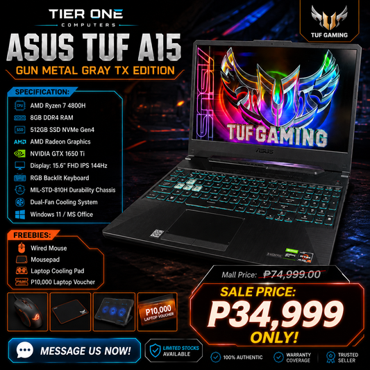 ASUS TUF A15 | Ryzen 7 | 8GB RAM | 512GB SSD | GTX 1650Ti