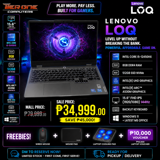 LENOVO LOQ | i5 12th Gen | 8GB RAM | 512GB SSD | Intel ARC A530M