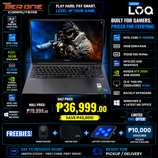 LENOVO LOQ | i5 12th Gen | 16GB RAM | 512GB SSD | RTX 2050