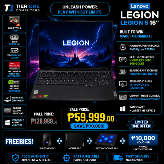 LENOVO LEGION 5 16" | Ryzen 7 | 16GB RAM | 1TB SSD | RTX 4060