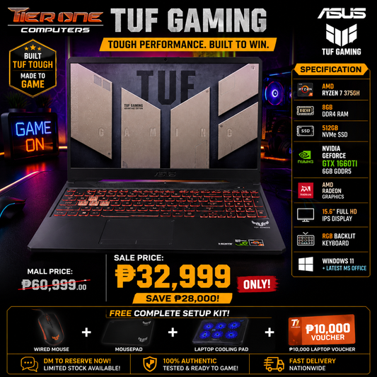 ASUS TUF | Ryzen 7 | 8GB RAM | 512GB SSD | GTX 1660Ti