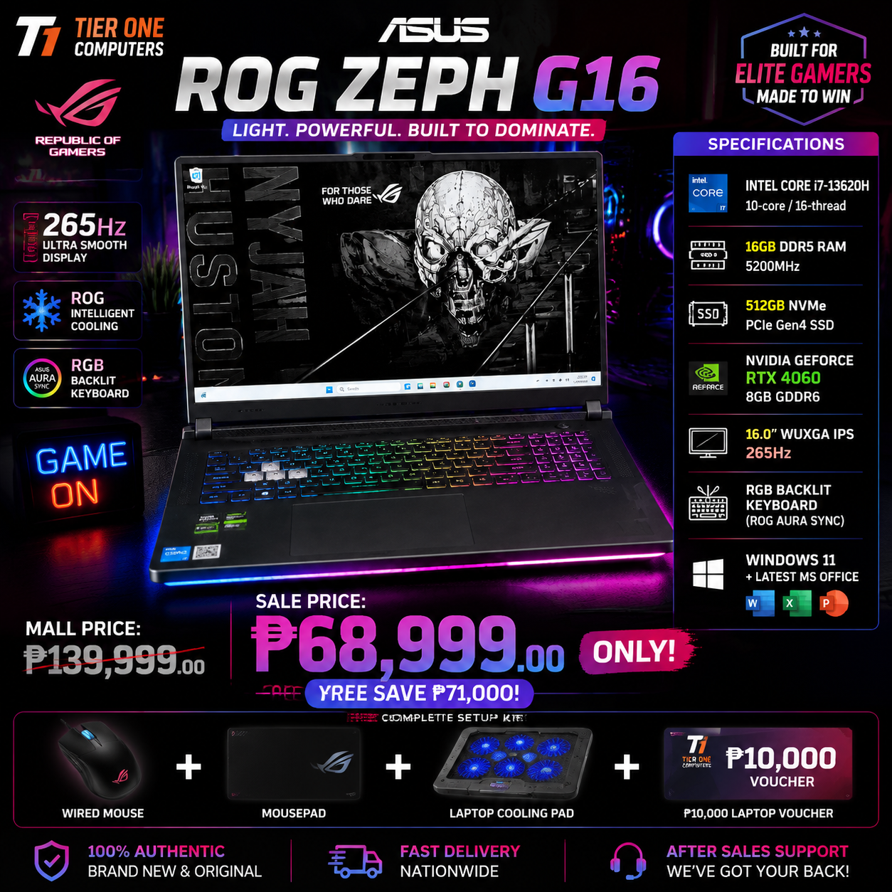 ASUS ROG G16 | i7 13th Gen | 16GB RAM | 512GB SSD | RTX 4060*