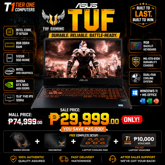 ASUS TUF | i7 9th Gen | 8GB RAM | 512GB SSD | GTX 1650