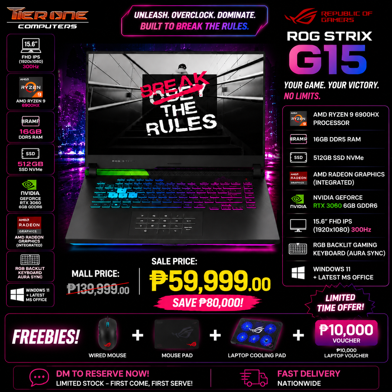 ASUS ROG Strix G15 | Ryzen 9 | 16GB RAM | 512GB SSD | RTX 3060